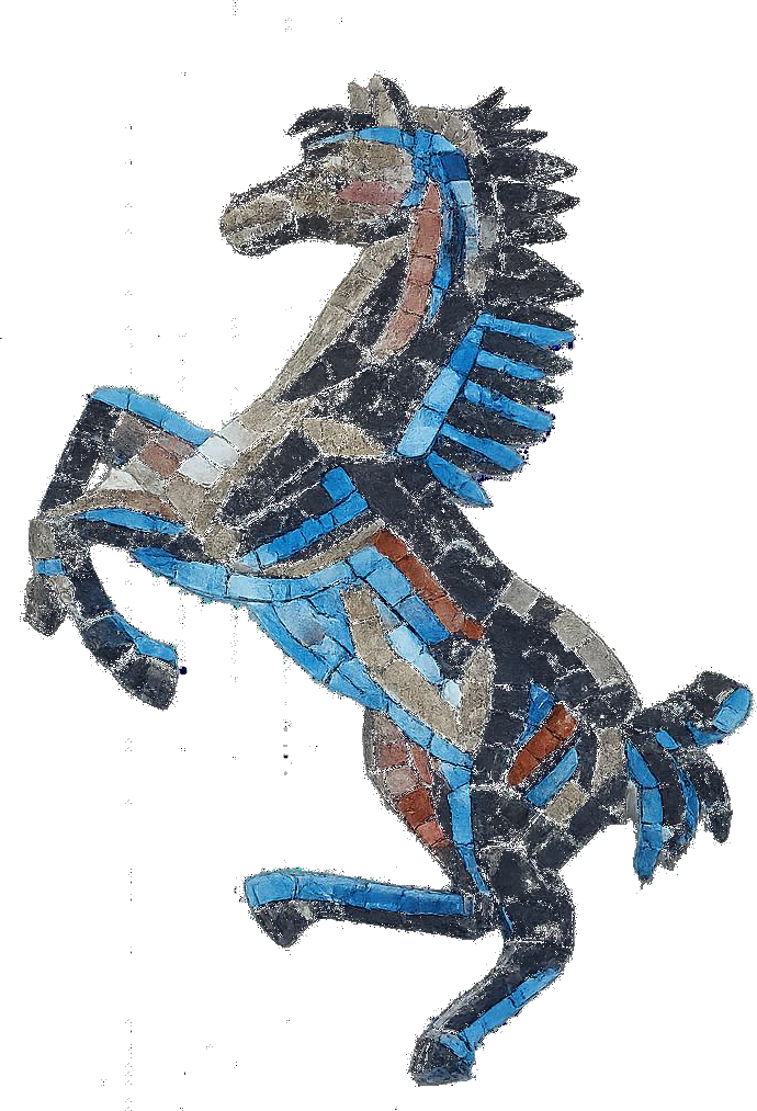 Blue horse mosaic